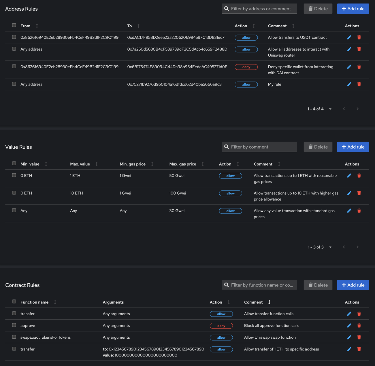Rules Configuration